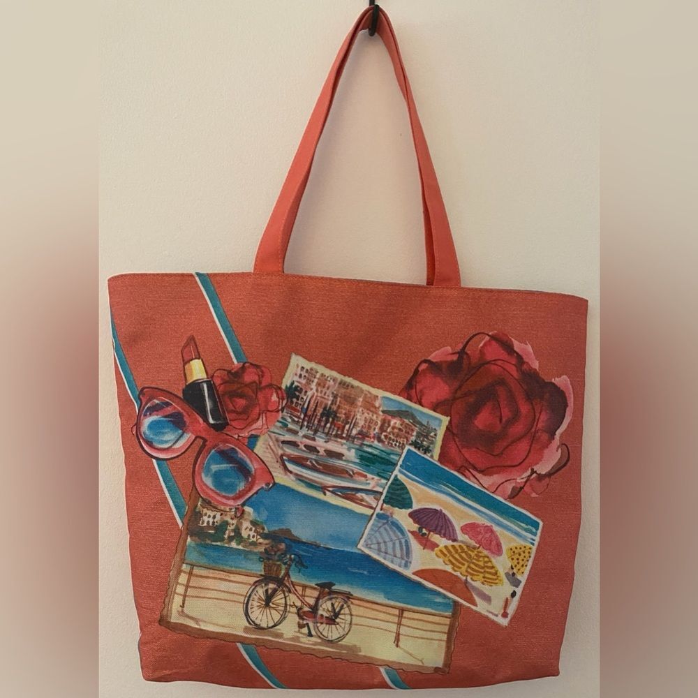 Lancôme Peach Beach Cosmetics Lightweight Tote Bag